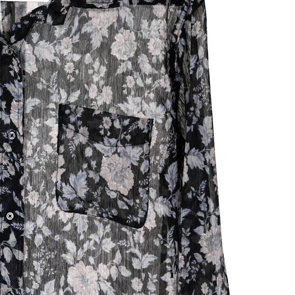 Denim Supply Ralph Lauren Shirt Button Up Floral Sheer Preppy Spring Tunic Top L - Picture 4 of 9